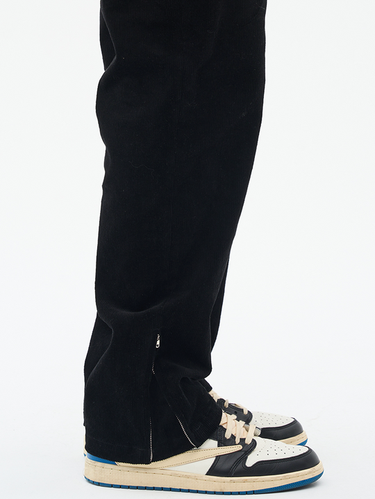 Harsh and Cruel Micro Flared Zipper Corduroy Trousers