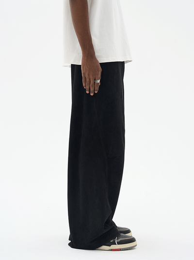 Harsh and Cruel Suede Pleated Flared Trousers