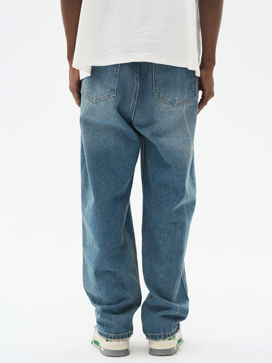 Harsh and Cruel Heavy Washed Striped Loose Denim