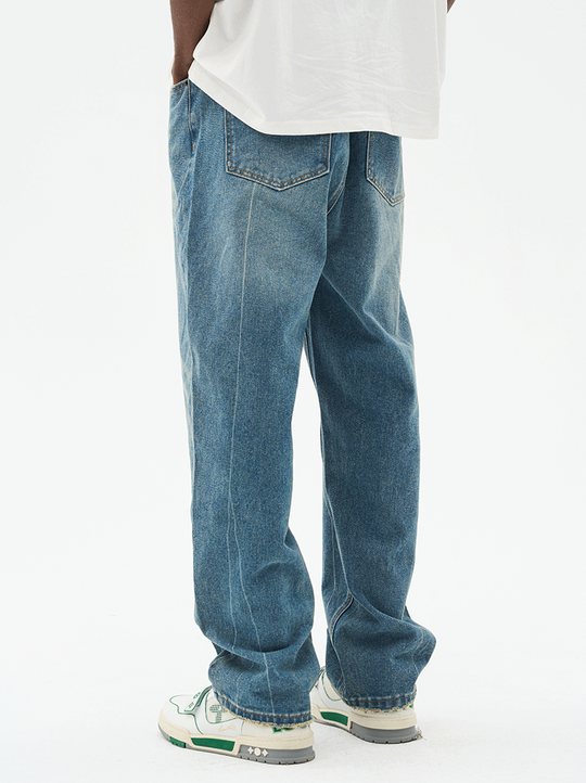 Harsh and Cruel Heavy Washed Striped Loose Denim