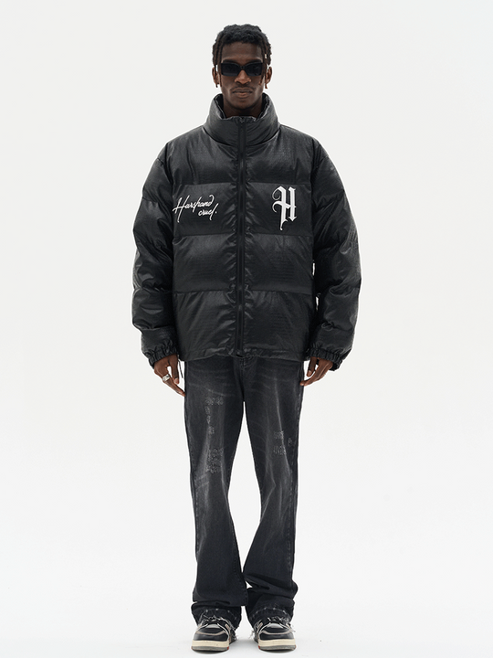 Harsh and Cruel Commission Faux Crocodile Leather Down Jacket