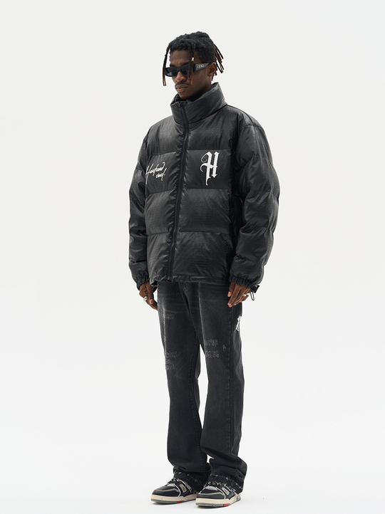 Harsh and Cruel Commission Faux Crocodile Leather Down Jacket