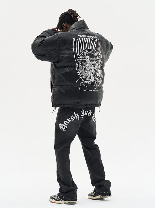 Harsh and Cruel Commission Faux Crocodile Leather Down Jacket