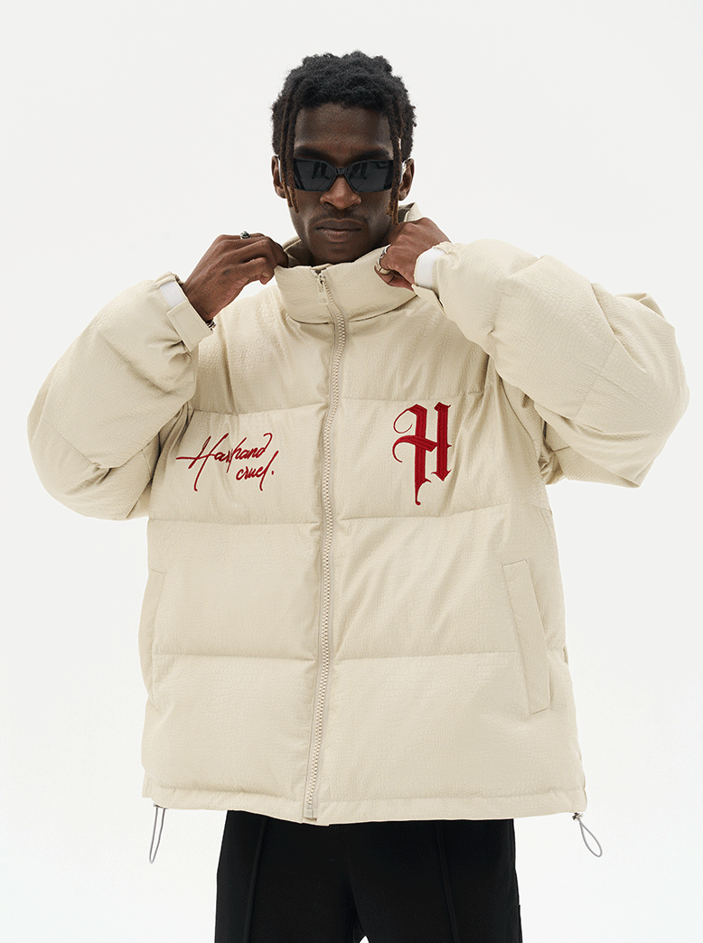 Harsh and Cruel Commission Faux Crocodile Leather Down Jacket