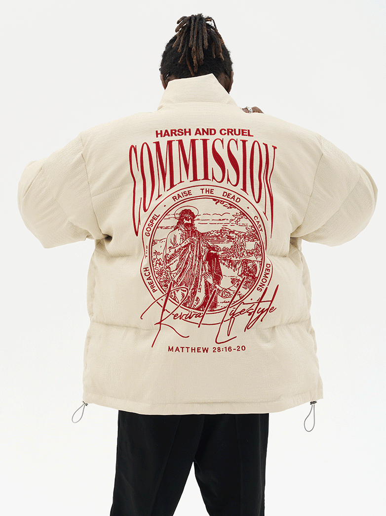 Harsh and Cruel Commission Faux Crocodile Leather Down Jacket