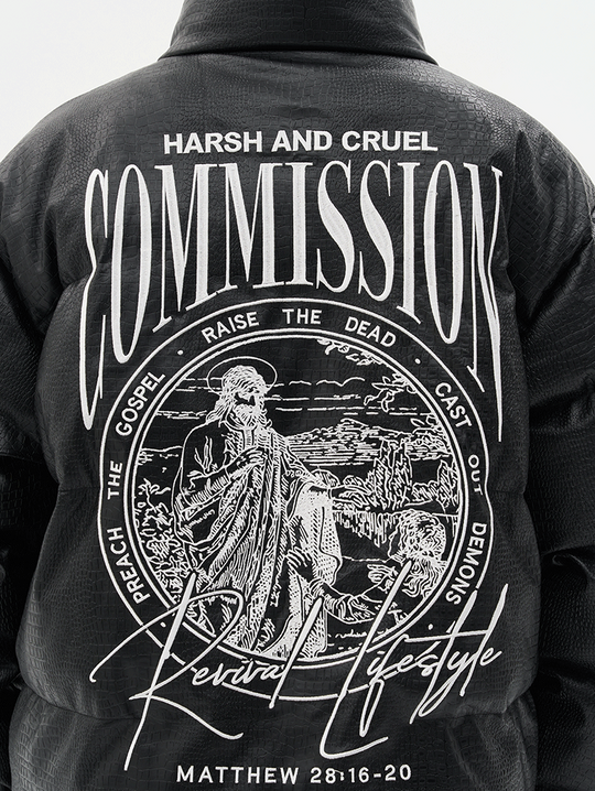 Harsh and Cruel Commission Faux Crocodile Leather Down Jacket