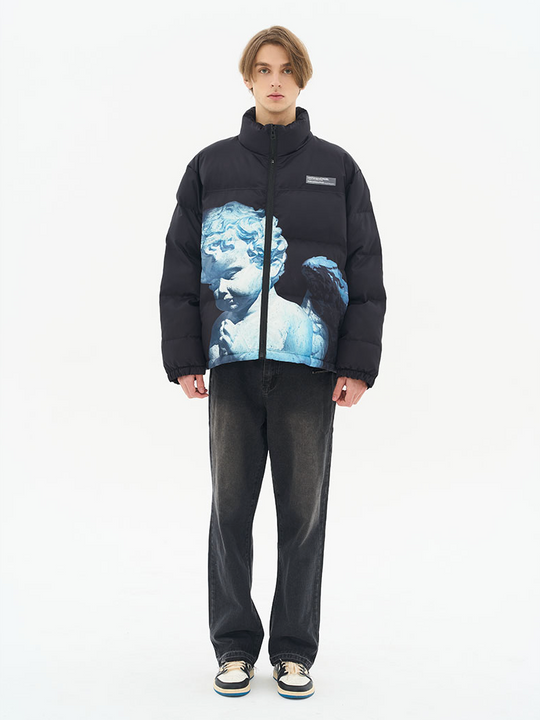 Harsh and Cruel Cherub Sculpture Printed Jacket