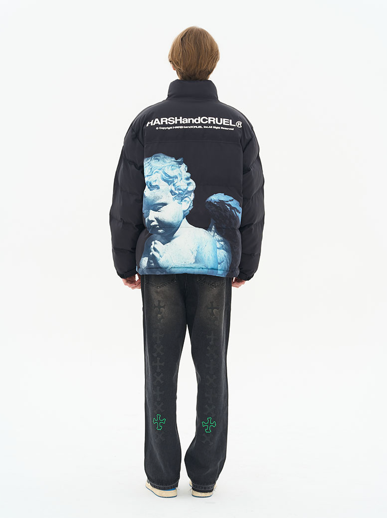 Harsh and Cruel Cherub Sculpture Printed Jacket