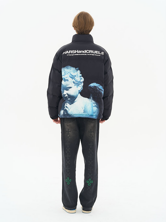 Harsh and Cruel Cherub Sculpture Printed Jacket