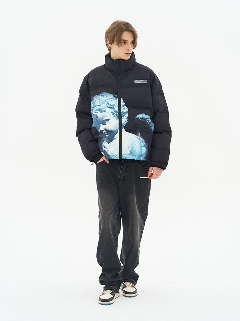 Harsh and Cruel Cherub Sculpture Printed Jacket