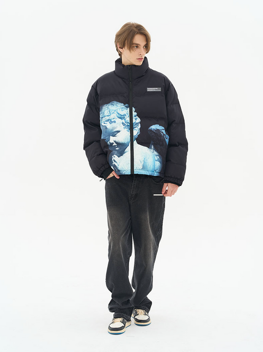 Harsh and Cruel Cherub Sculpture Printed Jacket