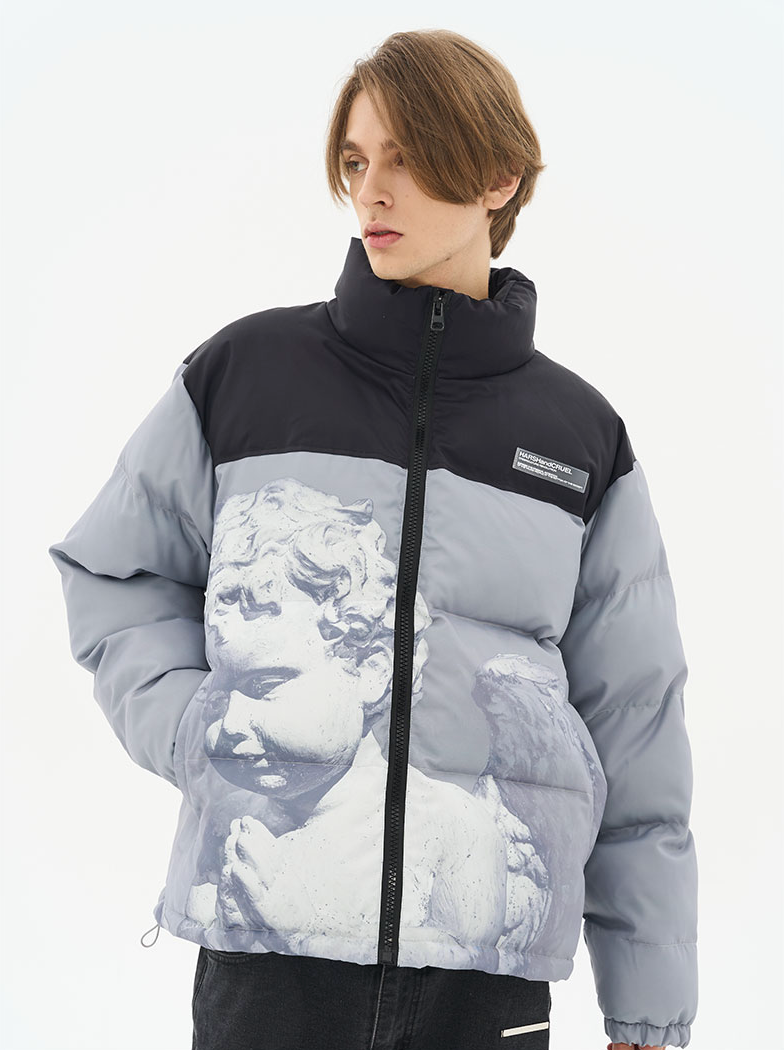 Harsh and Cruel Cherub Sculpture Printed Jacket