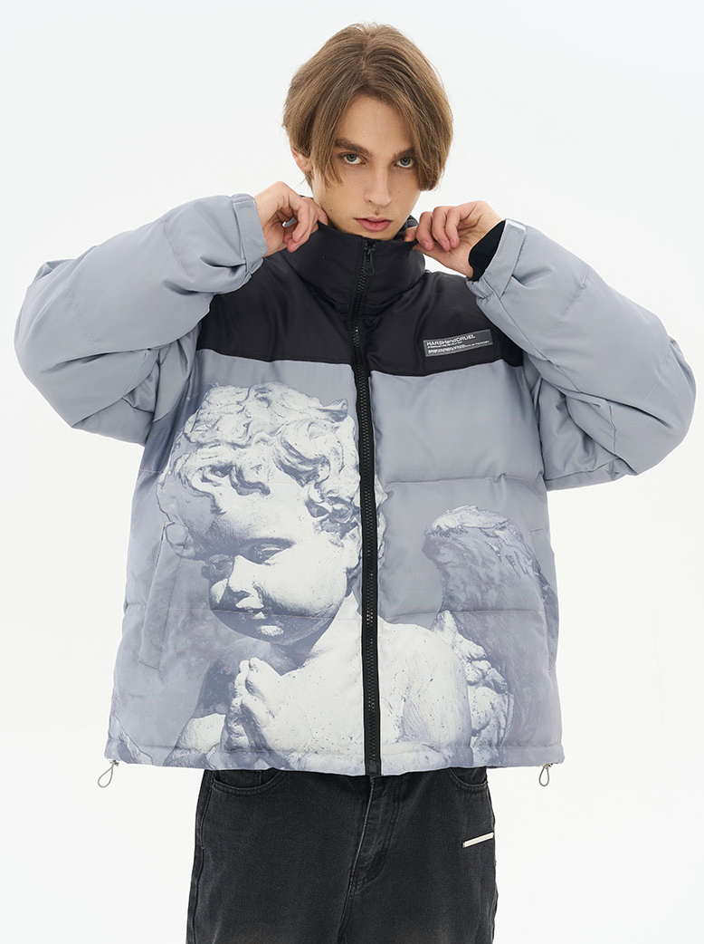 Harsh and Cruel Cherub Sculpture Printed Jacket