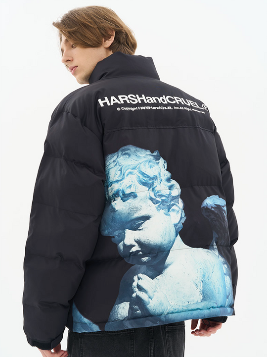 Harsh and Cruel Cherub Sculpture Printed Jacket