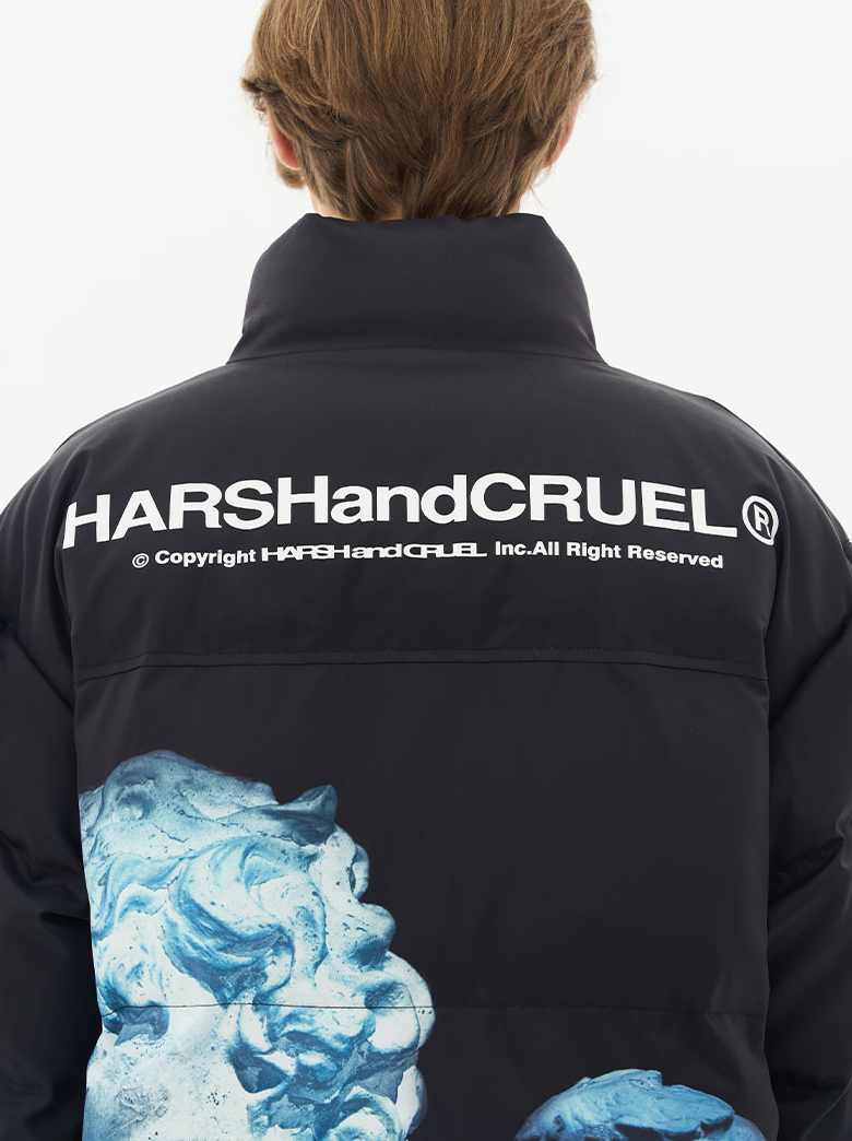 Harsh and Cruel Cherub Sculpture Printed Jacket
