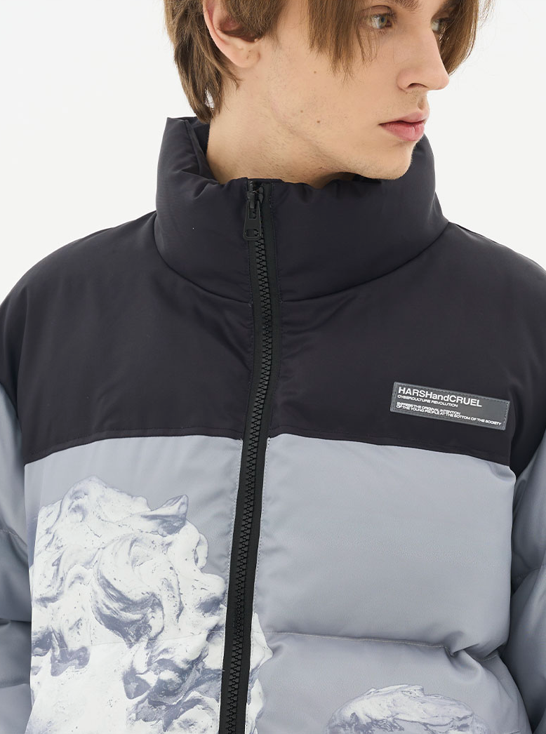 Harsh and Cruel Cherub Sculpture Printed Jacket