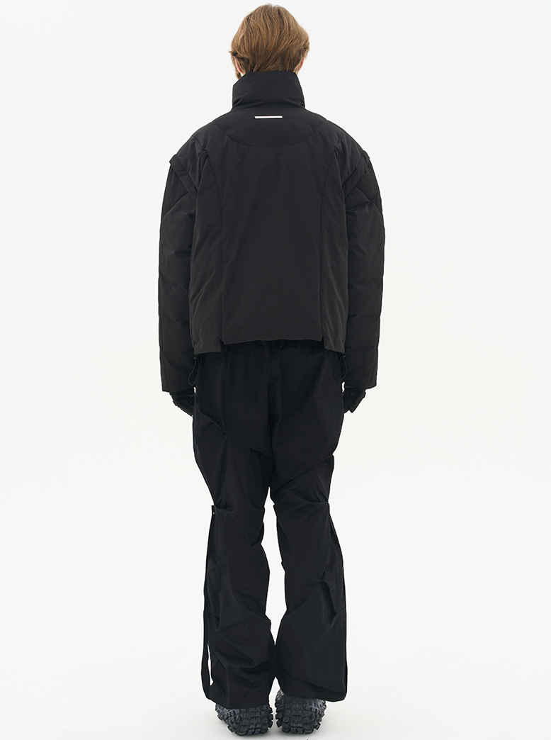 Harsh and Cruel Asymmetrical Zipper Stitched Padded Jacket