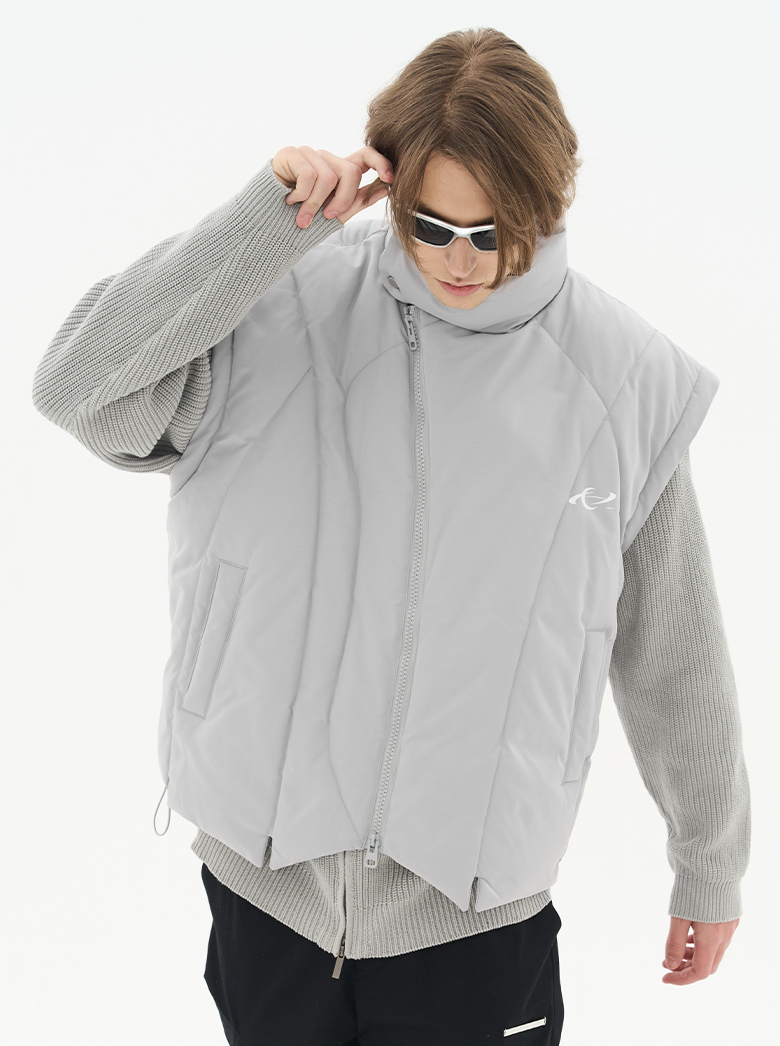 Harsh and Cruel Asymmetrical Zipper Stitched Padded Jacket