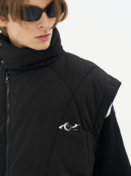 Harsh and Cruel Asymmetrical Zipper Stitched Padded Jacket