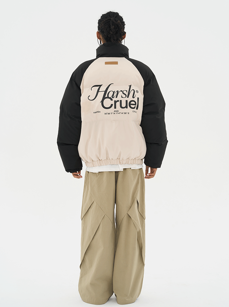 Harsh and Cruel Logo Colorblock Padded Jacket