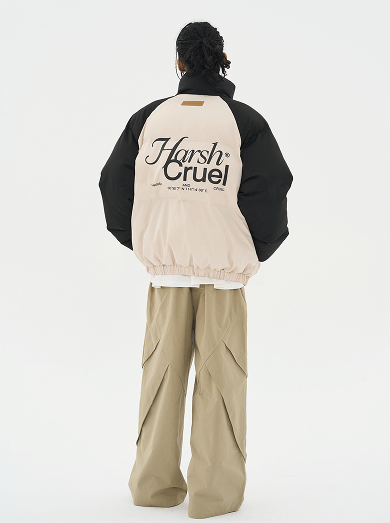 Harsh and Cruel Logo Colorblock Padded Jacket