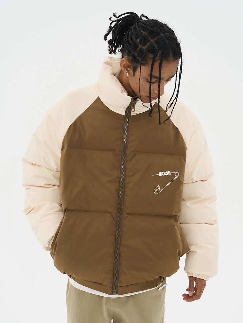 Harsh and Cruel Logo Colorblock Padded Jacket