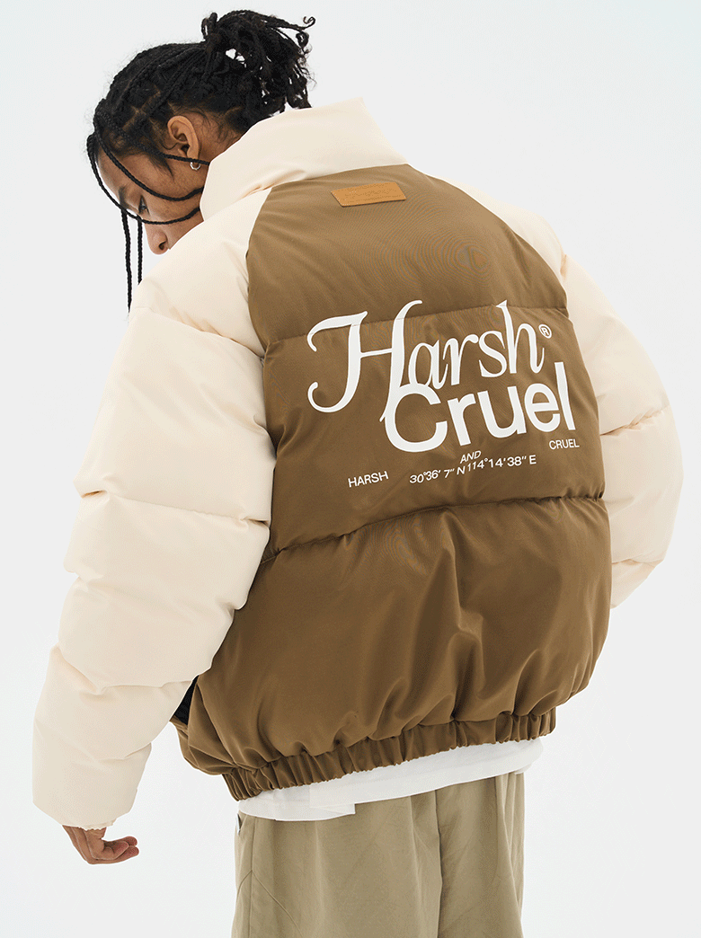 Harsh and Cruel Logo Colorblock Padded Jacket