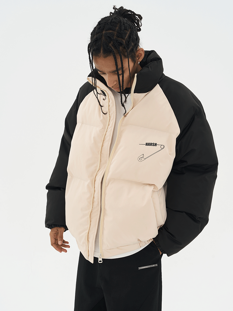 Harsh and Cruel Logo Colorblock Padded Jacket