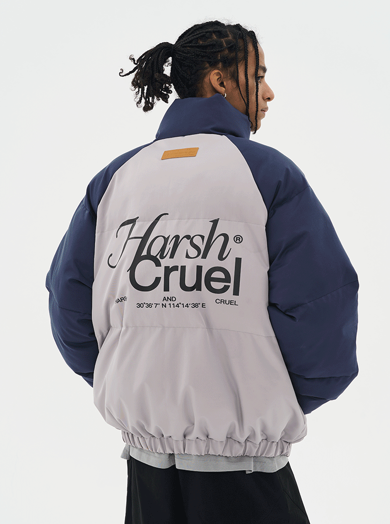 Harsh and Cruel Logo Colorblock Padded Jacket
