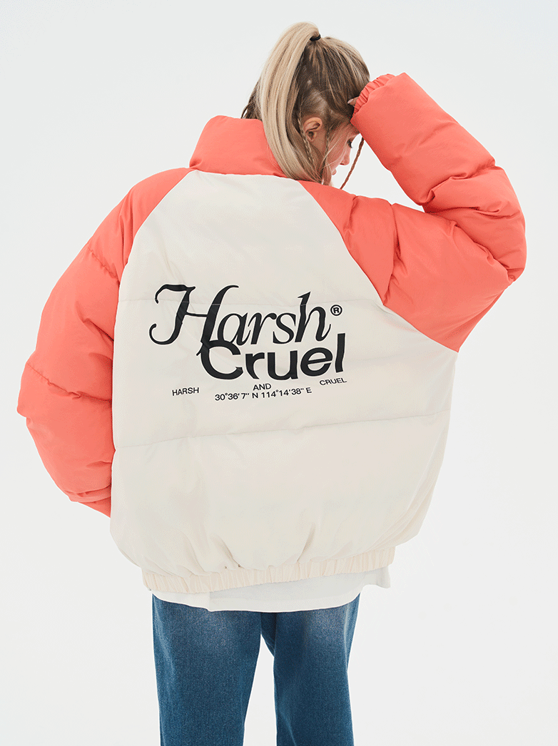 Harsh and Cruel Logo Colorblock Padded Jacket