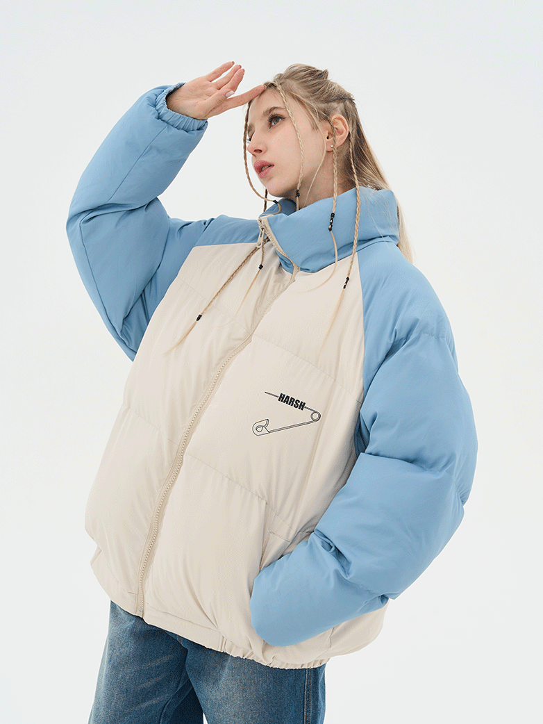 Harsh and Cruel Logo Colorblock Padded Jacket