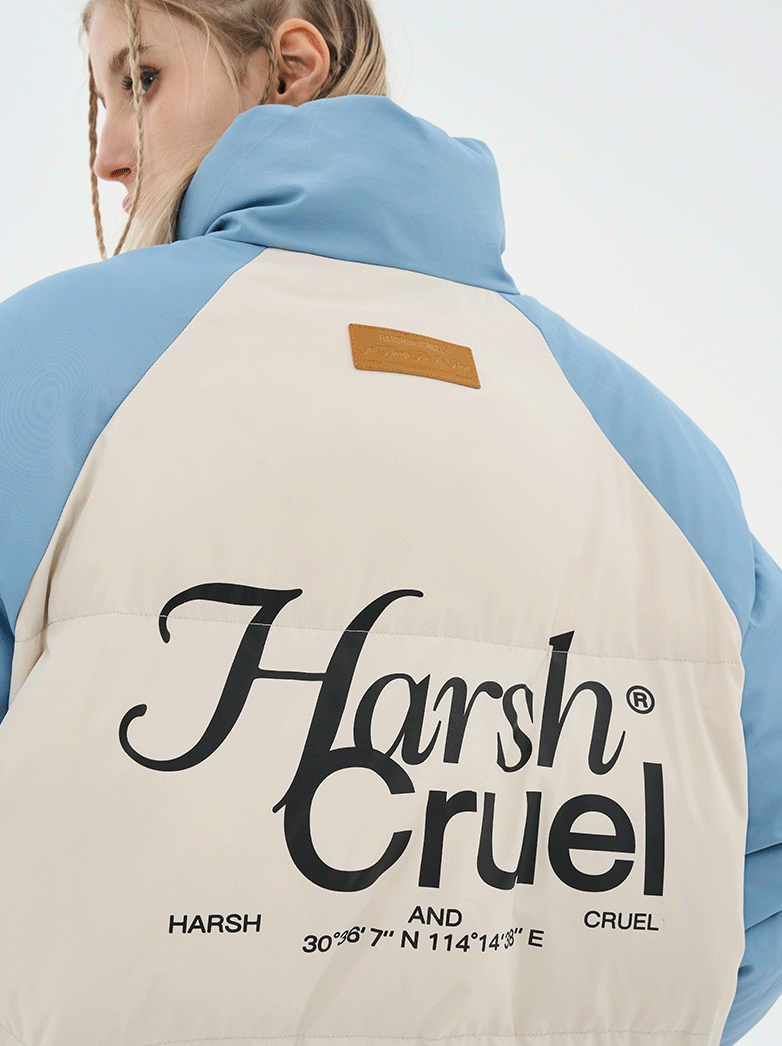 Harsh and Cruel Logo Colorblock Padded Jacket