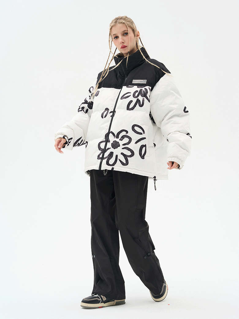 Harsh and Cruel Watercolor Flowers Printed Jacket