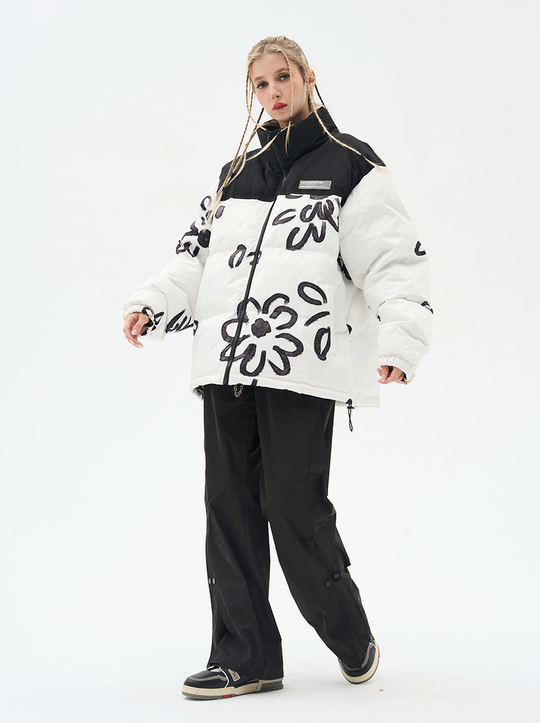 Harsh and Cruel Watercolor Flowers Printed Jacket