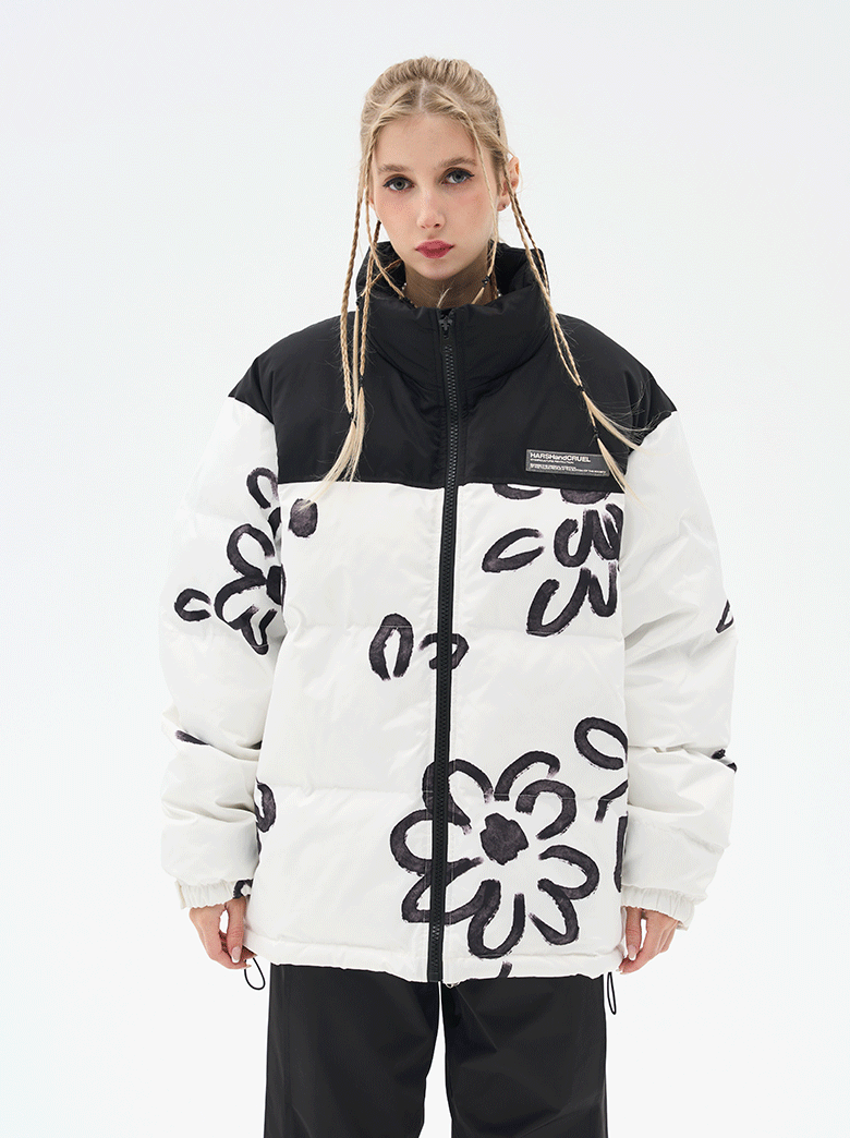 Harsh and Cruel Watercolor Flowers Printed Jacket