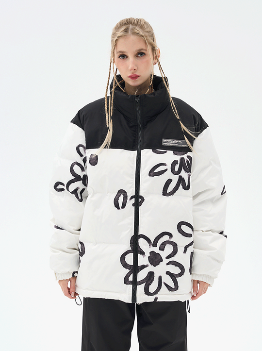 Harsh and Cruel Watercolor Flowers Printed Jacket