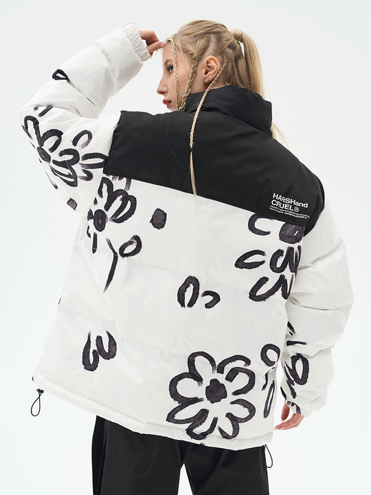 Harsh and Cruel Watercolor Flowers Printed Jacket