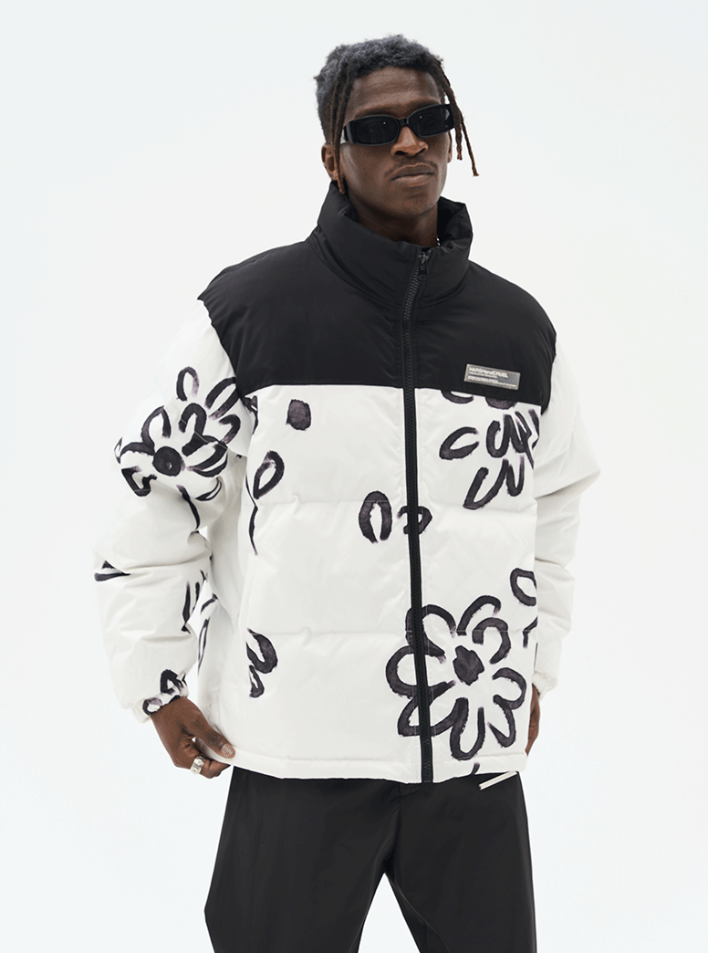 Harsh and Cruel Watercolor Flowers Printed Jacket