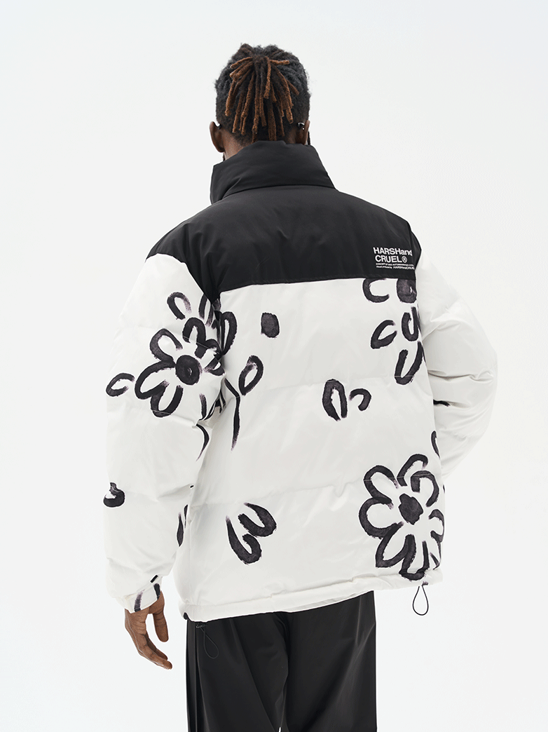 Harsh and Cruel Watercolor Flowers Printed Jacket