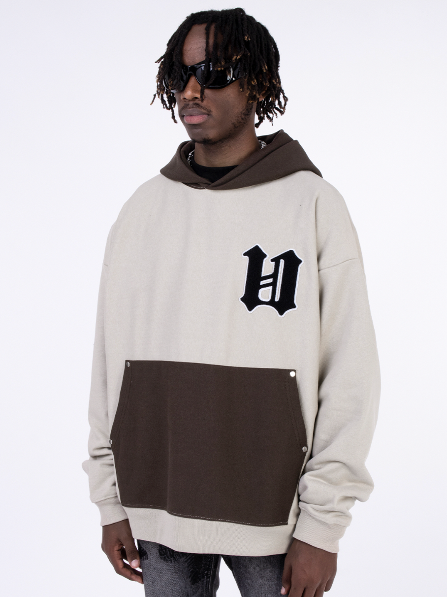 F3F Select Patchwork Patch Embroidery Pocket Hoodie