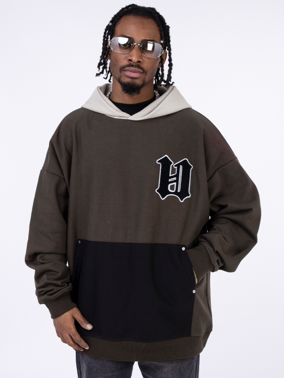 F3F Select Patchwork Patch Embroidery Pocket Hoodie