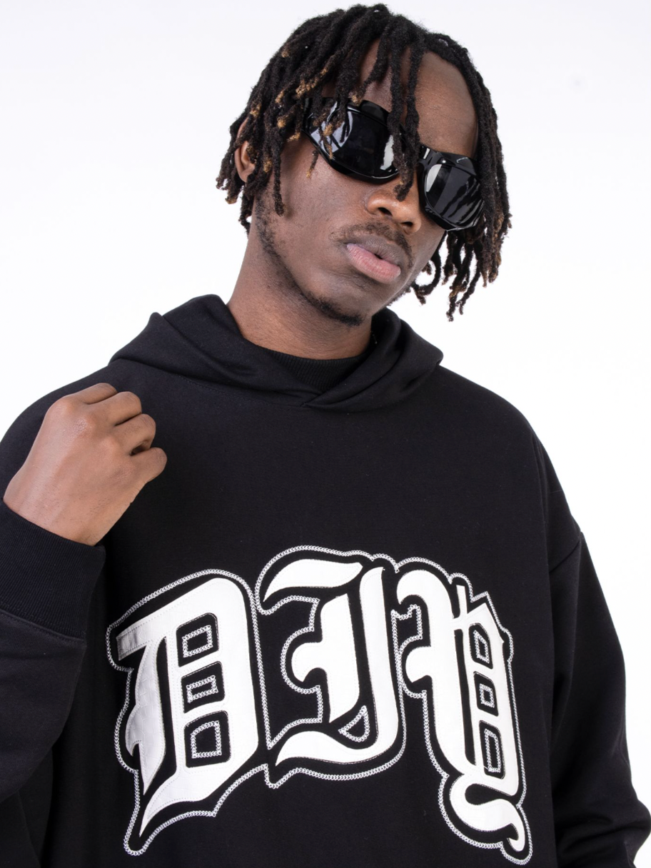 F3F Select Imitation Crocodile Leather Patch Hoodie