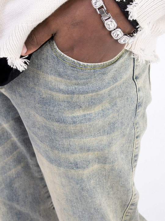 F3F Select Gradient Micro Flare Leg Zipper Jeans