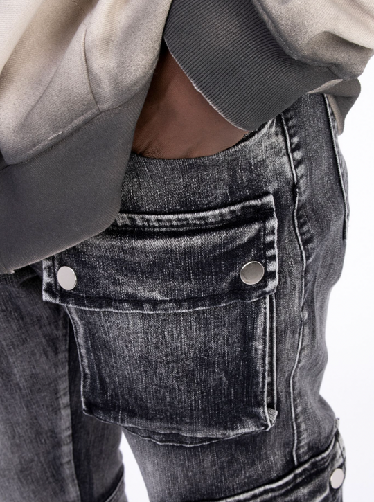 F3F Select Heavy Washed Multi Pocket Straight Jeans