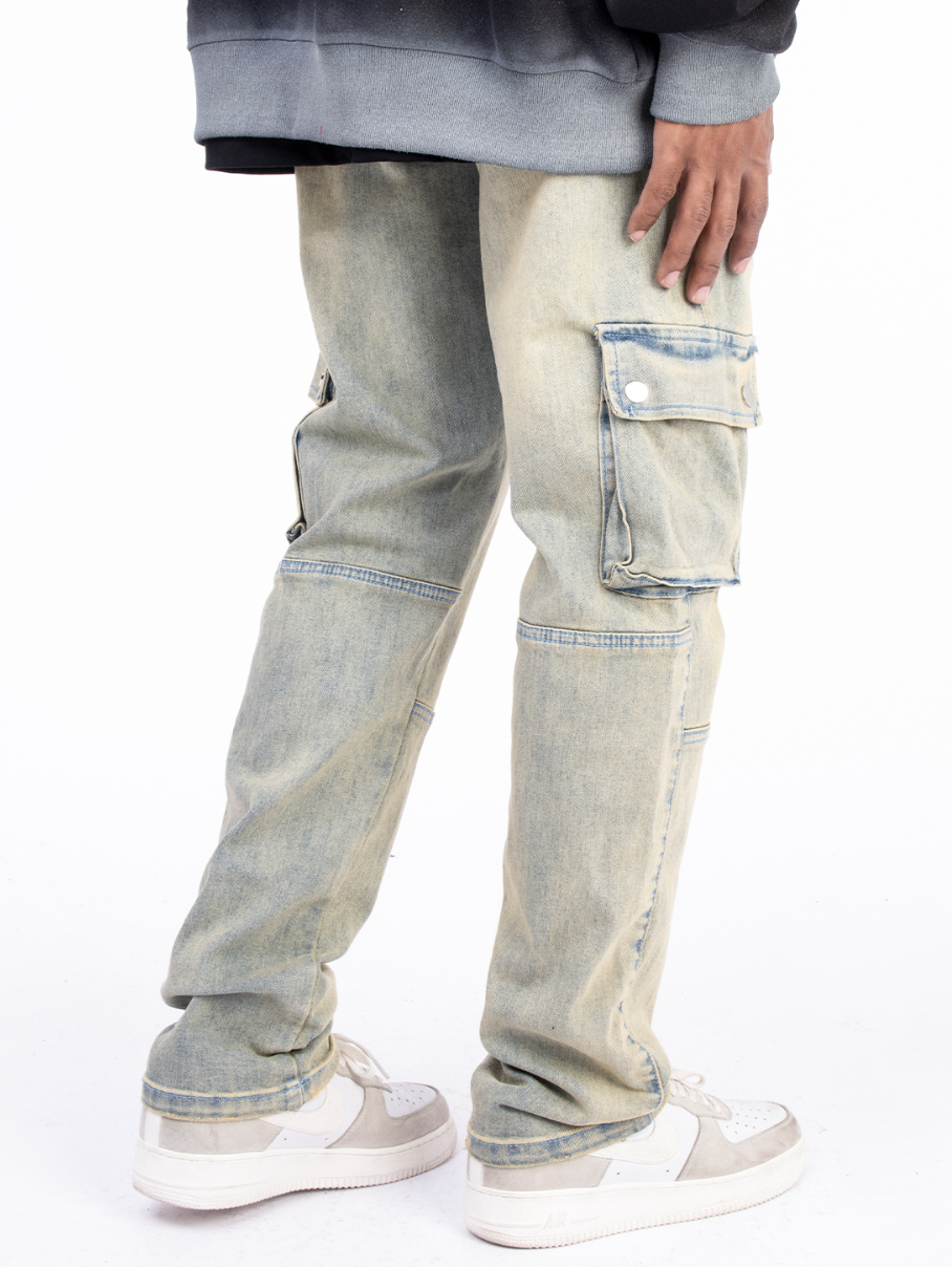 F3F Select Heavy Washed Multi Pocket Straight Jeans
