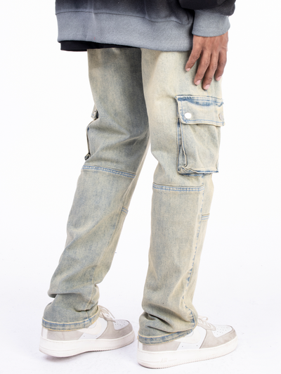 F3F Select Heavy Washed Multi Pocket Straight Jeans