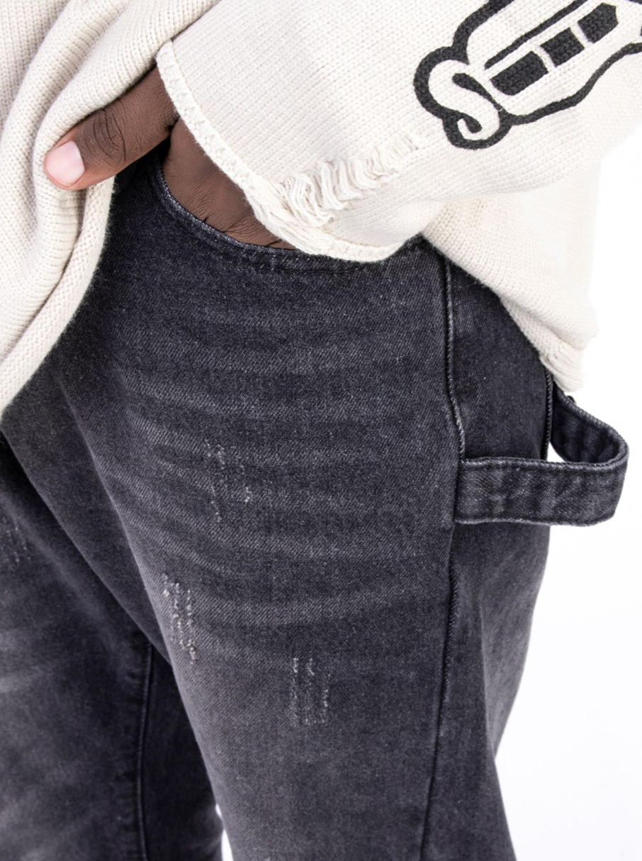 F3F Select Washed Gradient Leg Zipper Jeans
