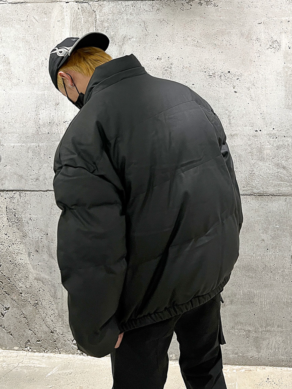 F3F Select Solid Color PU Leather Padded Jacket