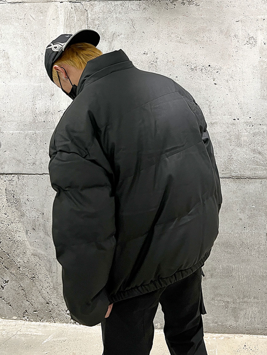 F3F Select Solid Color PU Leather Padded Jacket