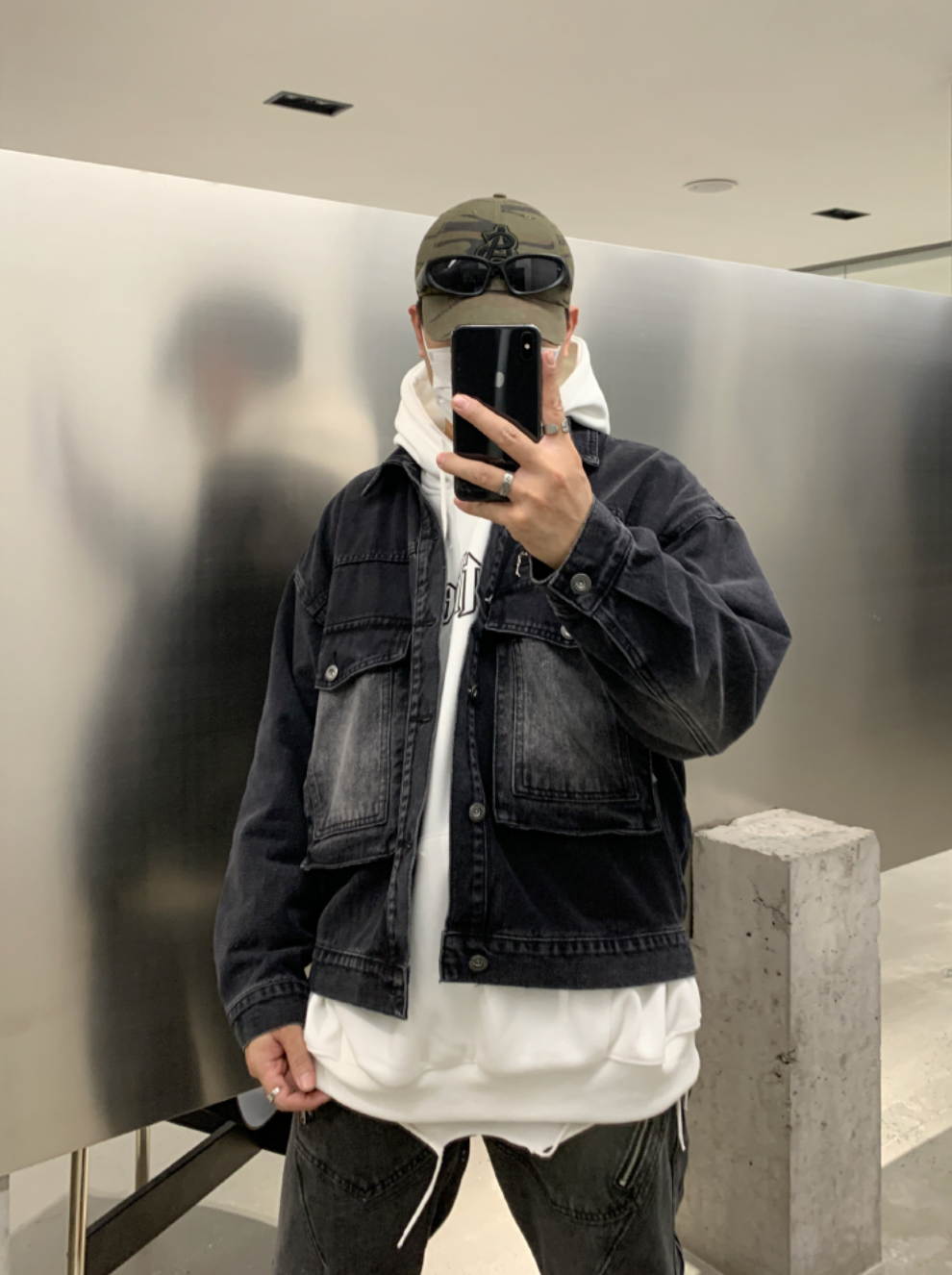 F3F Select Zipper Fake Pockets Workwear Denim Jacket